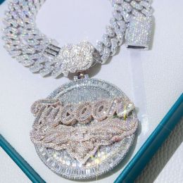 Colliers 2 5 Largeur Rose Gold Placing Sterling Silver Custom Made VVS Moisanite Diamond Hip Hop Iced Out Pendant