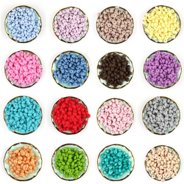 Colliers 200 pièces de perles de Silicone de qualité alimentaire, perles rongeurs bébé jouets de dentition maman soins infirmiers bricolage bébé anneaux de dentition collier livraison gratuite