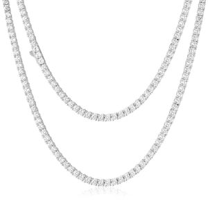 Colliers 3mm 4mm 5mm Collier de tennis pour femmes hommes plaqué or 18 carats 5A + zircone cubique glacé ras du cou chaîne de diamant bijoux Hip Hop