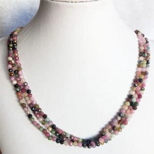 Kettingen 40+7 cm gefacetteerde Brazilië toertoermaline ketting dames snoepkleur natuursteen sieraden meerlagige choker nieuw geschenk