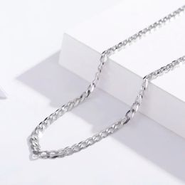 Kettingen 4560cm 3mm 925 Sterling Zilver Curb Chain Ketting Dames Meisje Kind Jongen Kinderen Italië Heren Sieraden Kolye Collares Sieraden Colier