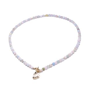 Kettingen 4 mm gefacetteerde Morganite kwarts choker ketting regenboog veelkleurige natuurlijke stenen kralen femme vrouwen bohemien sieraden 17 inch