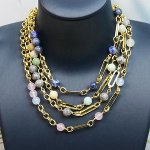 Colliers 5 pièces nouveau Design femmes collier pierre naturelle collier de perles mode bijoux collier cadeau pour femmes long collier 21132
