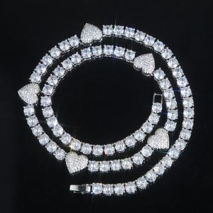 Kettingen 5A Zirconia CZ Iced Out Bling Vrouwen Mannen Ketting Hart Glimlach Leuke Charms Tennis Chain Hip Hop Sieraden