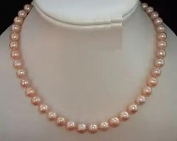 Colliers 910 MM naturel rose collier de perles des mers du sud 17 pouces fermoir en or 14K