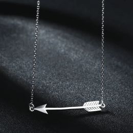 Kettingen 925 Sterling Silver Arrow Hanger Kettingen voor vrouwen Link Chain Necklace Choker Vrouwelijke sieraden Cadenas de Plata 925 Mujer D20