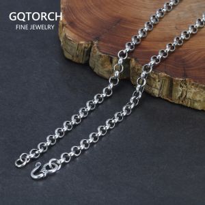 Colliers 925 Sterling Silver Cross O Link Chain pour hommes et femmes ronde pull chaîne lien avec poisson crochet bracelet collier