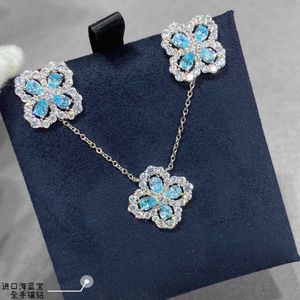 Kettingen 925 Sterling Silver HW Lucky hanger Sunflower Collar Chain Girl Charm Simple Four Leaf Grass Necklace
