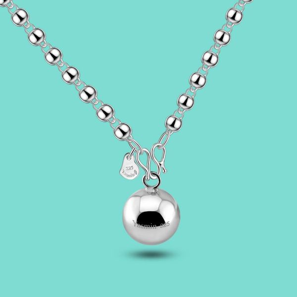 Colliers 925 collier en argent Sterling ethnique la cloche pendentif 5mm d'épaisseur perles collier femmes bijoux en argent plus de taille choisir le meilleur cadeau