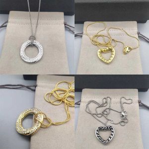 Colliers réglables 90 cm or déclaration argent 2 couleurs pendentif rond Bijoux Long collier de luxe marque Designer chaîne hommes femmes Bijoux en gros plein diamant