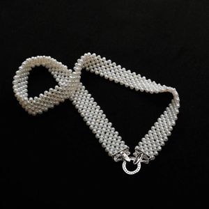 Colliers Amorita Boutique Zircon luxe cadeau collier de mariée mariage collier de perles naturelles meilleur cadeau collier ras du cou tissé à la main