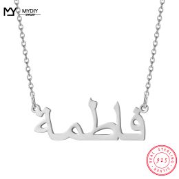 Kettingen Arabische naam ketting 925 Sterling Silver Choker Rose Gold Gepersonaliseerde naam Hanger ketting Huwelijksgeschenken voor gasten Mydiy