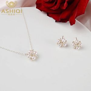 Colliers Ashiqi véritable perle d'eau douce naturelle ensembles de bijoux faits à la main plus Sier collier boucles d'oreilles pour femmes cadeau de mariage