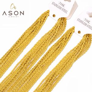 Collares ASONSTEEL 10 Uds. Collar de cadena de cuerda de 2mm de ancho gargantilla de Color dorado de acero inoxidable para mujeres y hombres venta al por mayor antialérgico Boho