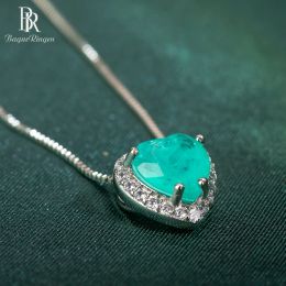 Kettingen Bague Ringen Kunstmatige Braziliaanse Paraiba Tourmaline hanger ketting voor charme dame hartvorm 10*10 mm steenbuwigheidsgeschenk