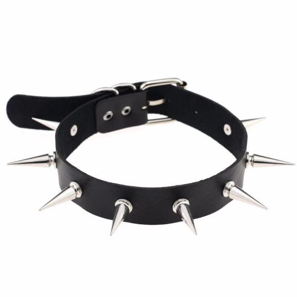 Collares Negro Spike Cobardeo Collar Mujeres PU Cuero Collar Gótico Collar para mujeres Club de fiestas Joyas góticas sexy Harajuku