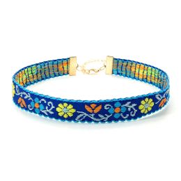 Colliers Fleur bleu coloré cohémie gothique gothique goth masculin ethnique colliers pour femmes accessoires collier de chaîne de chaîne de bijoux