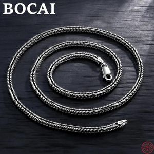 Colliers Bocai S925 Collier en argent sterling Classic Classic Thai Silver Snake Os Neck Chain Pure Argentim Women's Elegant Jewelry