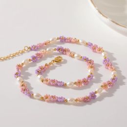 Collares Bucemia Collar de margarita hecha a mano para mujeres Miyuki Beads White Pearls Collares de gargantilla de moda 2022 Mujer para boda