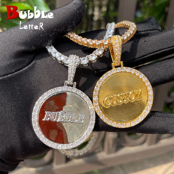 Colliers Bubble LETTER Iced Out Pendant Collier Collier Solid Back Hip Hop Jewelry 2022 Tendance Best Sell Shipping Articles