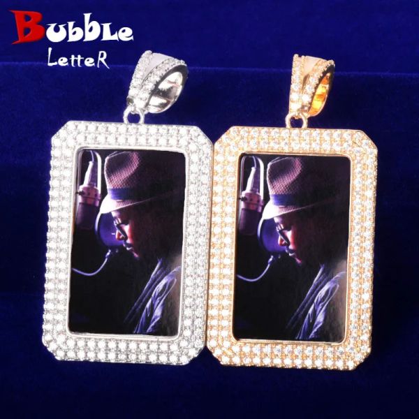 Colliers Bubble LETTER PICHEMIS PHATE PENDANT Men Collier PHOTO PHOTO PHOTO Médaillions Real Gold plaqué Hip Hop Bijoux Livraison gratuite