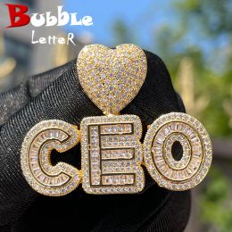 Colliers Bulle Lettre Petite Baguette Nom Personnalisé Collier Pour Femmes Glacé Personnalisé Pendentif Coeur Bail Charmes Bébé Enfants Hip Hop Je