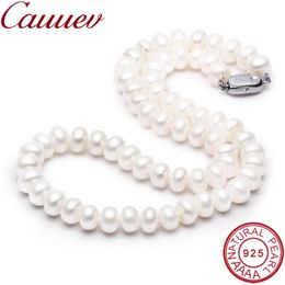 Colliers Cauuev prix incroyable AAAA haute qualité naturel collier de perles d'eau douce pour les femmes 3 couleurs 89mm perle bijoux pendentifs cadeau