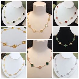 colliers chaînes pour femme collier en or chaîne de trèfle diamant mode collier classique dames en cuivre chaînes et bijoux de la Saint-Valentin créateur pour femmes