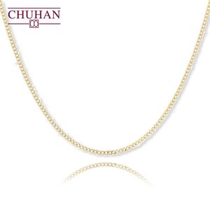 Colliers CHUHAN véritable collier ras du cou cubain en or 18 carats AU750 brillant fort et bonne Texture chaîne de clavicule bijoux de luxe pour les femmes