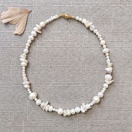 Halsketten Kreatives Design Unregelmäßige Perlenkette Frauen Hochzeit Barock Perlenschmuck Handgemacht Hochwertiges Geschenk Halsband Großhandel 2020