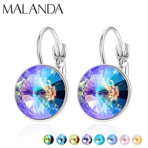 Collares Pendientes colgantes de cristal de Austria Nueva moda Pendientes colgantes redondos Rivoli Bella para mujer Joyería elegante para fiesta y boda