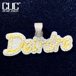 Colliers personnalisés petites lettres jointes nom pendentif pour hommes femmes faire numéro collier chaîne Bling Zircon Fasion Hip Hop bijoux