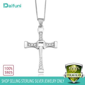 Colliers Daifuni 100% réel 925 Collier pendentif en argent sterling pour les femmes Style Fast Furious Bijoux Fashion Hip Hop Collier