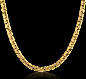 Kettingen Drop Hip Hop 6mm Gold kleur roestvrijstalen ketting mannelijke hele platte doos link dameshoenketen 20quot 239267395