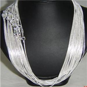 Colliers Drop Shippng 20pcs / Lot Sterling Sier 1mm Snake Chain 16inch 24 pouces, bijoux sier, collier de chaîne de mode sier