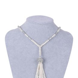 Colliers Élégant Le Magnifique Collier Gatsby Collier de Perles Simulées Longue Section Perle Gland Chandail Chaîne Bijoux De Mariée pour Mariage