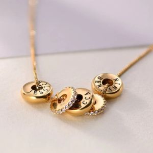 Collares Grabados Nombre De Familia Personalizado Collar De Cuentas Disco De Cristal Personalizado Regalos Para El Día De La Madre Para Su Mamá Abuela Esposa Ideas De Cumpleaños