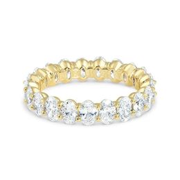 Collares Eternity Band Mujer 1Ct 1.5Ct 2Ct 3Ct Boda Anillo de compromiso de diamantes Moissanite de talla ovalada en oro de 14 quilates