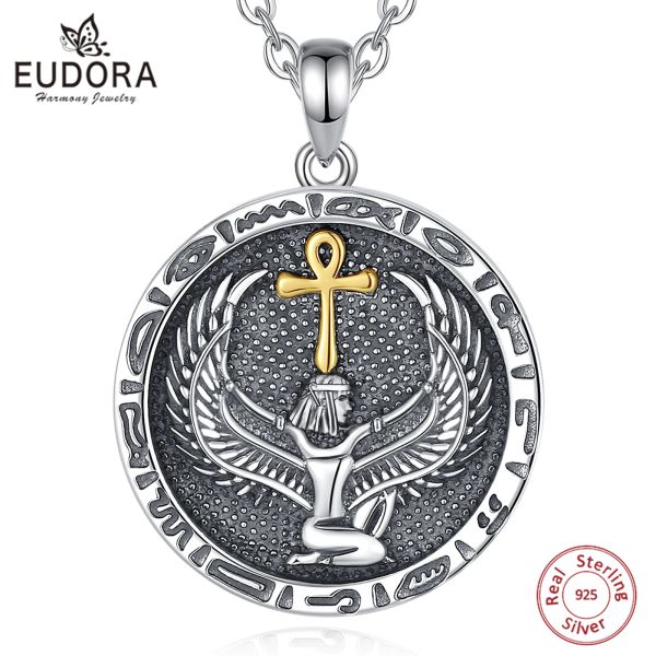 Colliers Eudora 925 Collier croix en argent sterling ankh