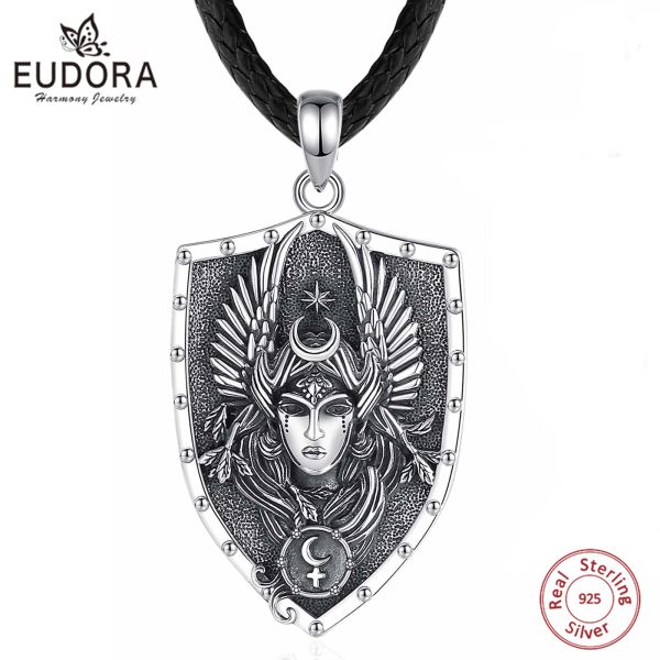 Collares Eudora 925 Sterling Silver Demon Lilith Sigil Collar para mujeres Hombre Vintage Lilith Moon Goddess Personalidad Joya Gif