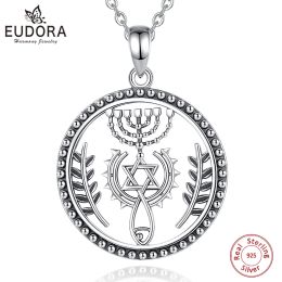 Collares Eudora 925 STERLING Silver Messianic Collar Collar para hombres Estrella de la Estrella de David Amulet Messianic Christian Jewelry Gift