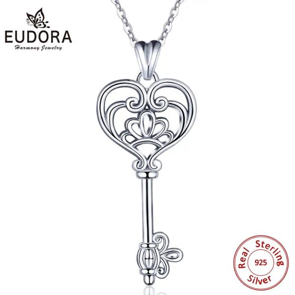 Colliers Eudora Nouveau 925 STERLING HALPEY HAUTER CLÉ PENSANT Collier Sterling Silver Jewelry For Women Teen Anniversary Party Gift D93