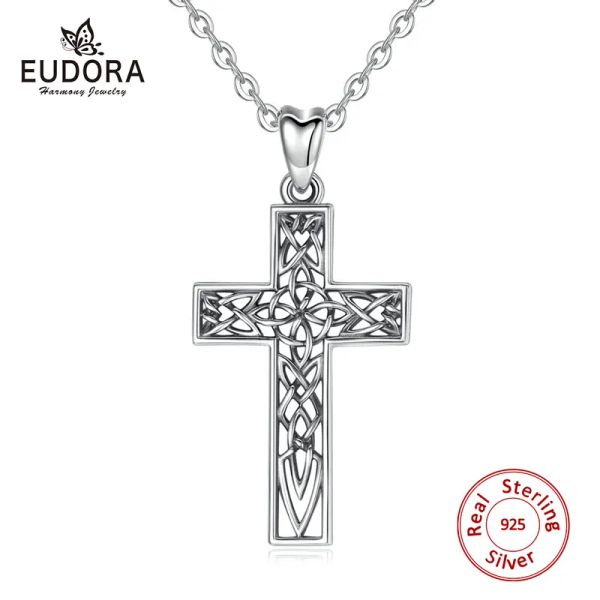 Colliers Eudora Unique 925 STERLING CROSS PENDANT CELTICS NOT COLLE MODE FEMMES FEMMES MAN BIELRICE CROSS CROSS AVEC CADEAU CYD442