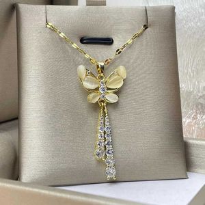 Kettingen Prachtige vlinder zirkon kwaal hanger koper verloving ketting damesjuwelen accessoires cadeau g220524