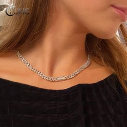 Colliers Exquis femmes collier 6mm glacé chaîne cubaine avec Micro Pave AAA cristal haut rang bijoux de fête meilleur cadeau de noël