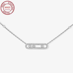 Kettingen beroemde Franse luxe merk sieraden, glijdende beweging baby 925 zilveren ketting, klassiek ontwerp, geschikt voor verjaardagscadeaus voor vrouwen