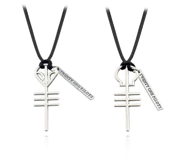 Collares Fashion 21 Twenty One Pilots Band de rock Pendantes Cord Bff Friends Collar Punk Men Mujeres Música Hip Hop Jewelr3598192