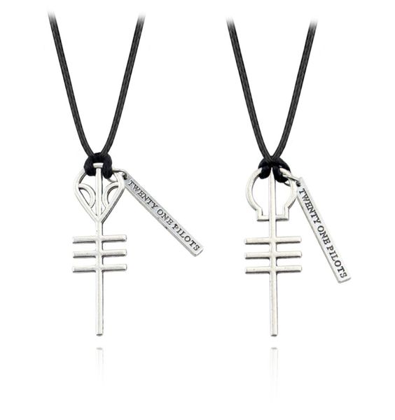 Collares Moda 21 Twenty One Pilots Rock Band Esqueleto Colgantes Cord Bff Amigos Collar Punk Hombres Mujeres Música Hip Hop Jewelr3222424