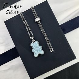 Colliers Charme de mode en argent sterling bijoux originaux YUMMY multicolore mignon enfant ours en peluche pendentif collier pour les femmes cadeau de luxe