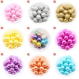 Colliers Bijoux de mode 100 pcs/lot mode 20mm choisir les couleurs Abs fausse perle grosse perle perle pour les enfants faits à la main collier accessoires